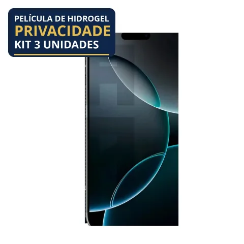 Kit 3 Películas Hidrogel Privacidade iPhone 16 Pro